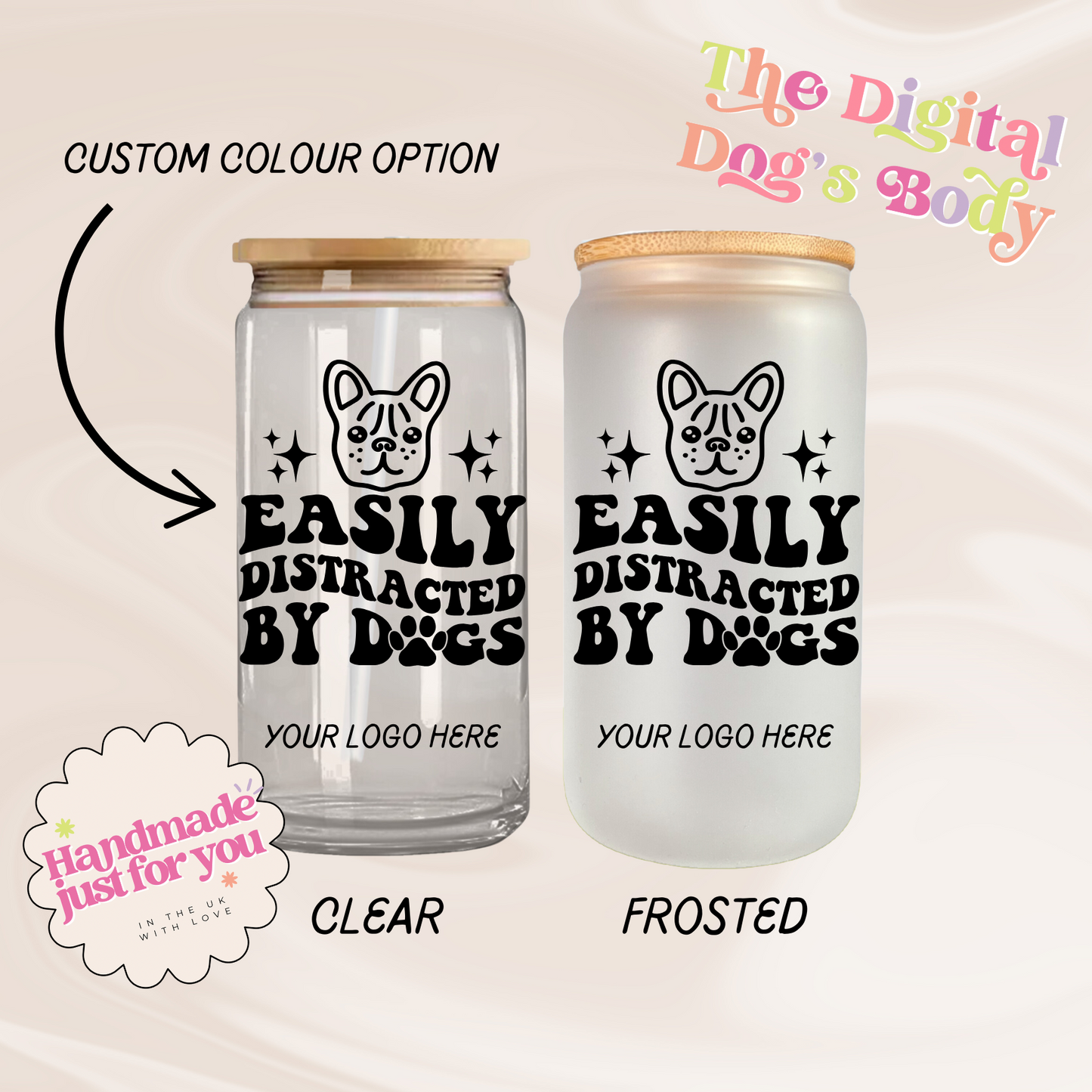 Easily Distracted By Dogs - 16oz Libbey Can